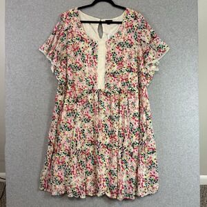 Torrid dress womens 4X US 24 tunic mini swiss dot pleated NWT